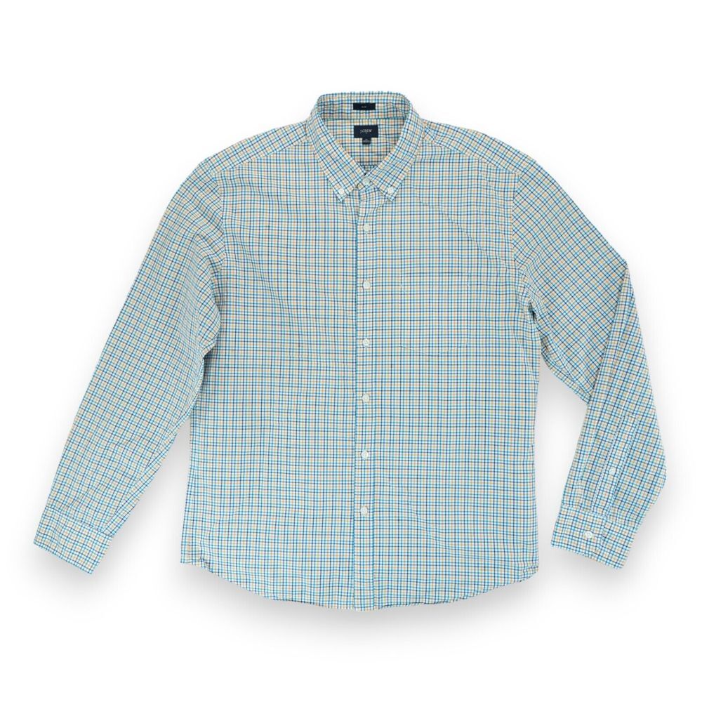 J Crew Dress Shirt Slim Fit Casual Plaid Button Up Long Sleeve Mens Sz XL